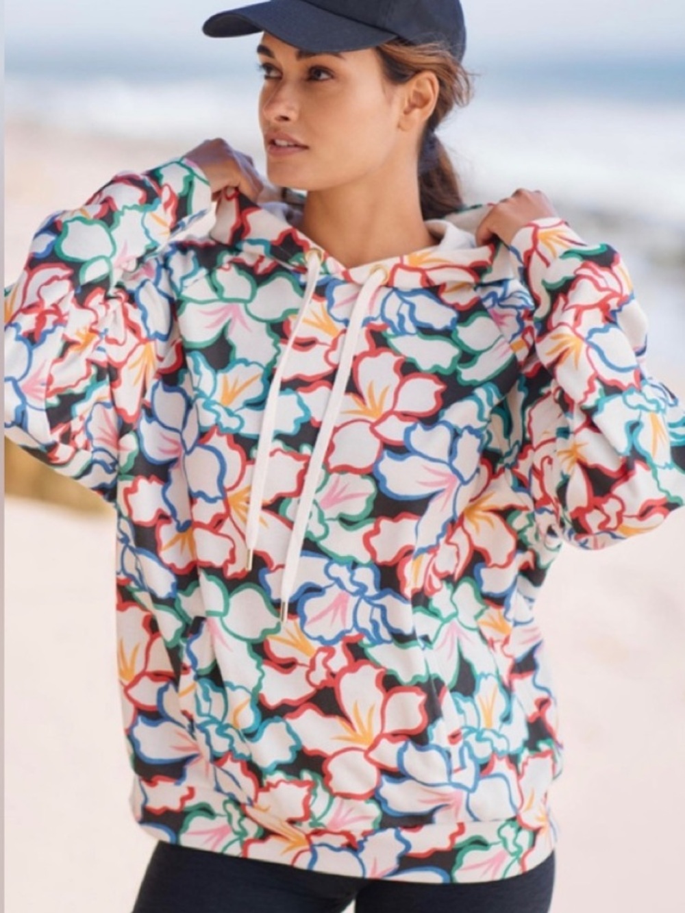 Beach Riot Floral Print Hoodie in Multicolor